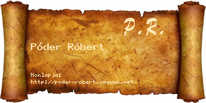 Póder Róbert névjegykártya